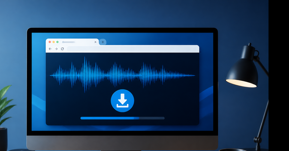 Download audio from YouTube to computer using MP3 converter in desktop browser